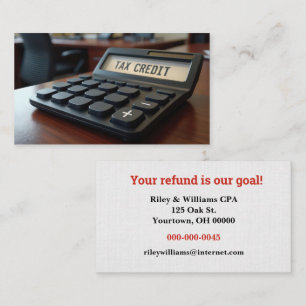 Tax Credit Calculator Business Card