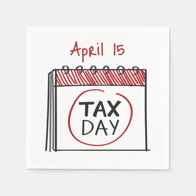 Tax Day Calendar Page Napkin (Front)