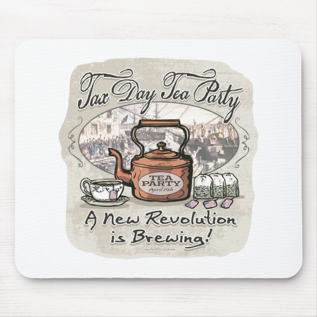 Tax Day Tea Party Gear Mouse Mat (Front)