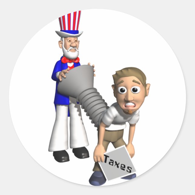 Tax Day Tradition Classic Round Sticker (Front)