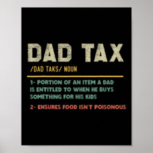 Tax Definition Funny Father's Day Dad Joke  Poster
