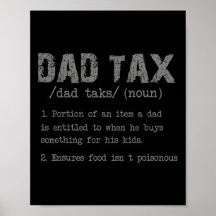 Tax Definition Funny Father's Day Men Boys Gift Poster