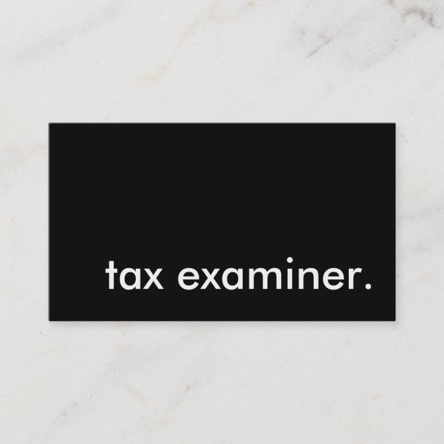 tax examiner. business card (Front)