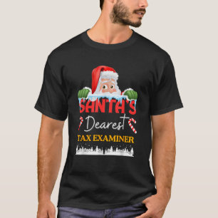 Tax Examiner Christmas Job Work Profession Santa C T-Shirt