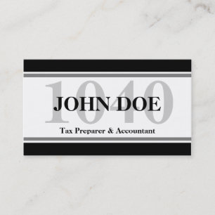 Tax Prep Stripes 1040 White Business Card