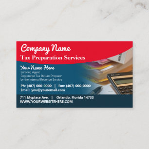 Tax Preparation (Preparer) Business Card