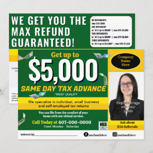Tax Preparation Preparer Editable E-file Flyer Programme