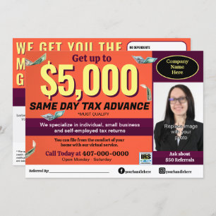 Tax Preparation Preparer Editable E-file Flyer Programme