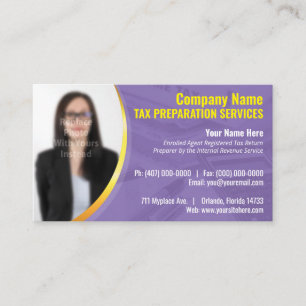 Tax Preparation (Preparer) Photo Business Card