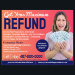 Tax Preparation (Preparer) Refund Flyer<br><div class="desc">These professional attention grabbing customisable tax preparation refund flyer templates are great for the small tax preparation/accountant business.</div>