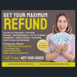 Tax Preparation (Preparer) Refund Flyer<br><div class="desc">These professional attention grabbing customisable tax preparation refund flyer templates are great for the small tax preparation/accountant business.</div>