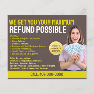 Tax Preparation (Preparer) Refund Flyer