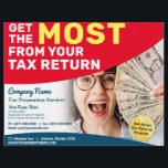 Tax Preparation (Preparer) Refund Flyer<br><div class="desc">These professional attention grabbing customisable tax preparation refund flyer templates are great for the small tax preparation/accountant business.</div>