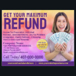 Tax Preparation (Preparer) Refund Flyer<br><div class="desc">These professional attention grabbing customisable tax preparation refund flyer templates are great for the small tax preparation/accountant business.</div>