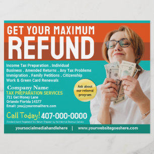 Tax Preparation (Preparer) Refund Flyer