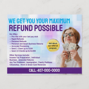 Tax Preparation (Preparer) Refund Flyer