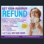 Tax Preparation (Preparer) Refund Flyer<br><div class="desc">These professional attention grabbing customisable tax preparation refund flyer templates are great for the small tax preparation/accountant business.</div>