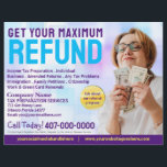 Tax Preparation (Preparer) Refund Flyer<br><div class="desc">These professional attention grabbing customisable tax preparation refund flyer templates are great for the small tax preparation/accountant business.</div>