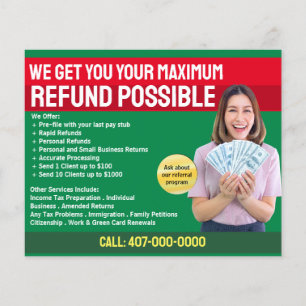 Tax Preparation (Preparer) Refund Flyer