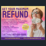 Tax Preparation (Preparer) Refund Flyer<br><div class="desc">These professional attention grabbing customisable tax preparation refund flyer templates are great for the small tax preparation/accountant business.</div>