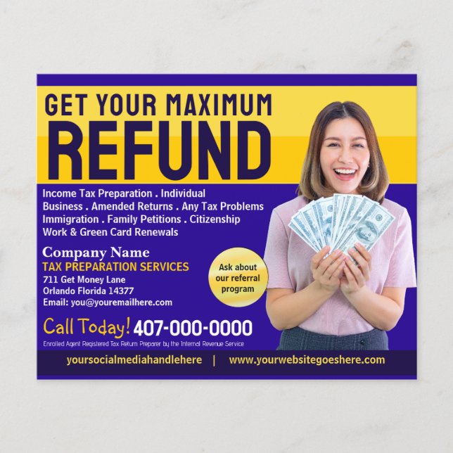 Tax Preparation (Preparer) Refund Flyer (Front)