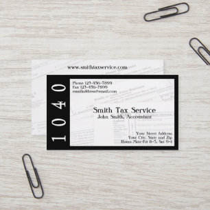 Tax Preparer Accountant Business Card