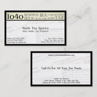 Tax Preparer Accountant Business Card