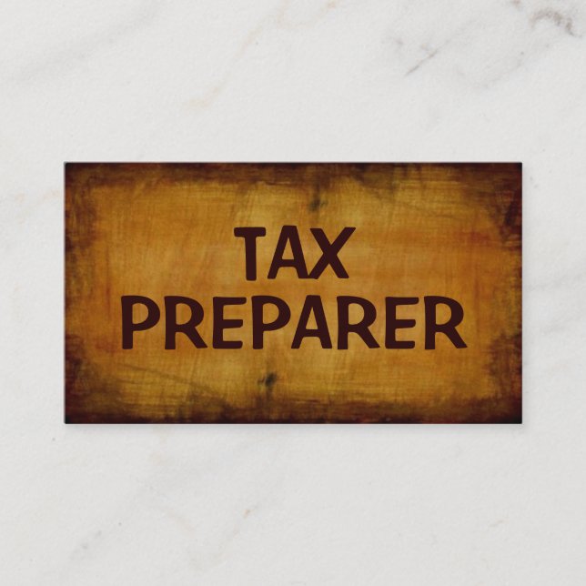 Tax Preparer Antique Business Card (Front)
