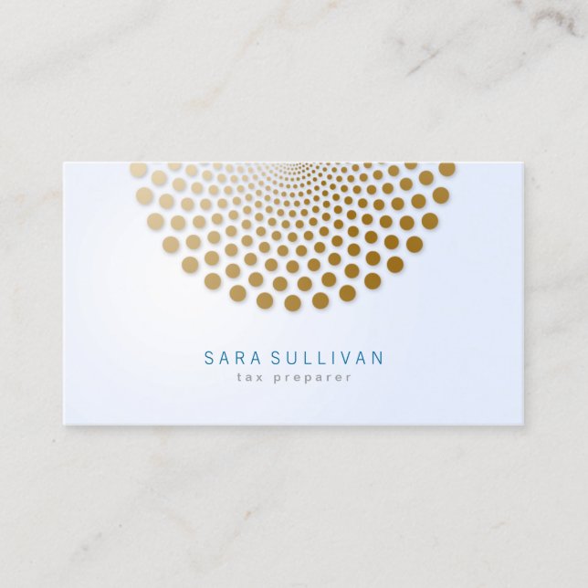 Tax Preparer Business Card Circle Dots Motif (Front)