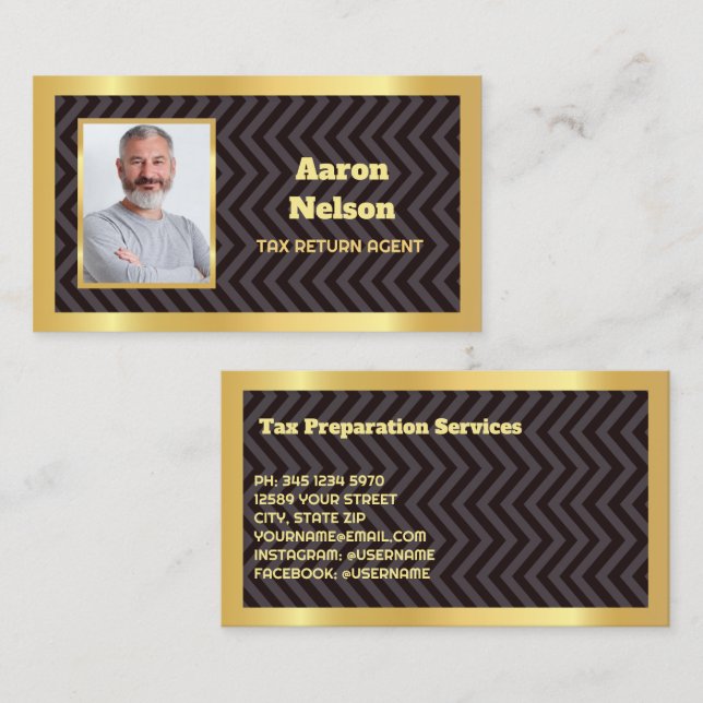 Tax Preparer Custom Photo Business Card (Front/Back)