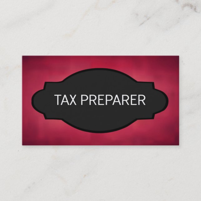 Tax Preparer Elegant Name Plate Business Card (Front)