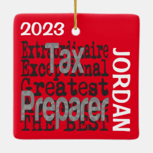 Tax Preparer Extraordinaire CUSTOM Ceramic Ornament