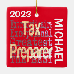 Tax Preparer Extraordinaire CUSTOM Ceramic Ornament