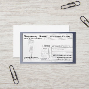 Tax Preparer Federal Tax Form Business Card