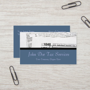 Tax Preparer Federal Tax Form Business Card