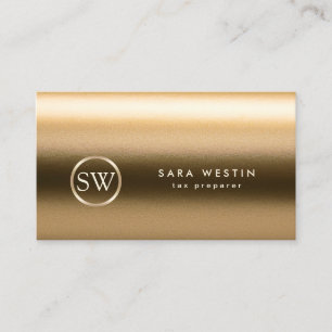 Tax Preparer Financial Services Gold Texture Business Card
