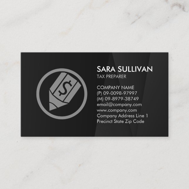 Tax Preparer Taxation Finance Business Card (Front)