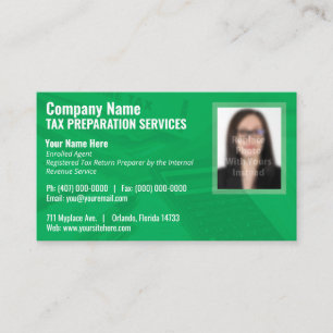 Tax Preparing (Preparer) Photo Business Card