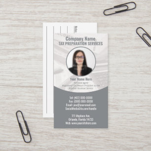 Tax Preparing (Preparer) Photo Business Card