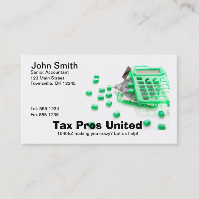 Tax Professional - Accountant - CPA  Business Card (Front)