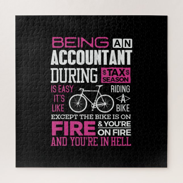 Tax Season CPA Accountant Tax Preparers Fire Gift Jigsaw Puzzle (Vertical)