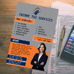 Tax Service Company Flyer<br><div class="desc">Introducing our Tax Services Business Flyer! Are you looking for a simple and effective way to promote your tax services? Look no further! Our professionally designed flyers are the perfect tool to attract potential clients and make your tax business stand out. Order our Tax Services Business Flyers today and give...</div>