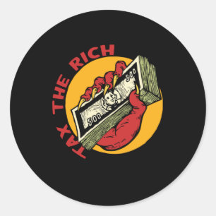 Tax The Rich Hand Classic Round Sticker