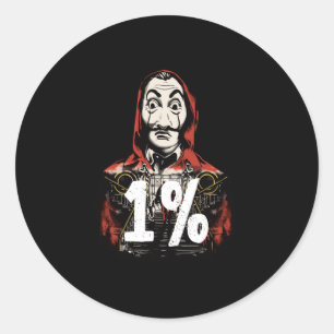 Tax The Rich Mask Classic Round Sticker