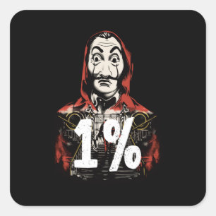 Tax The Rich Mask Square Sticker