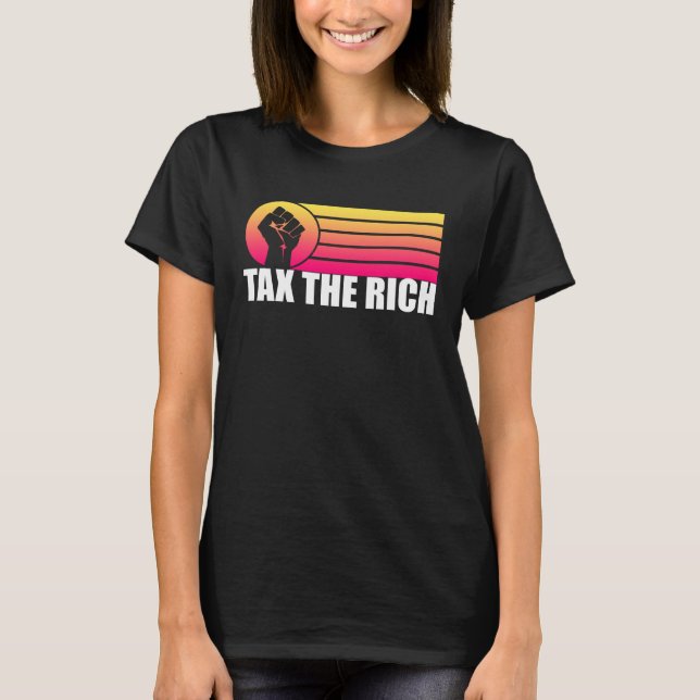 Tax The Rich Retro Sunset T-Shirt (Front)