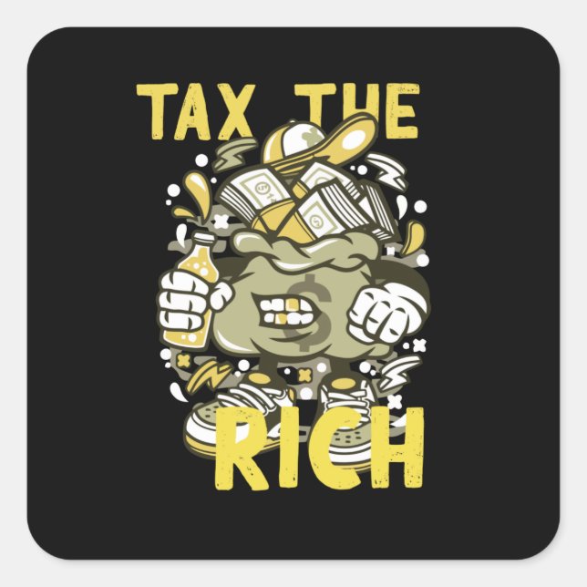 Tax The Rich Square Sticker (Front)