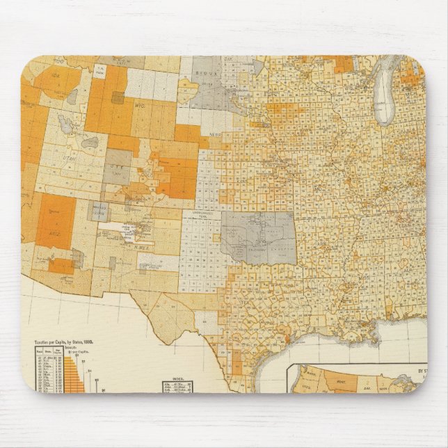 Taxation per capita, counties mouse mat (Front)