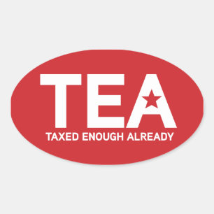 Taxed Enough Oval Oval Sticker