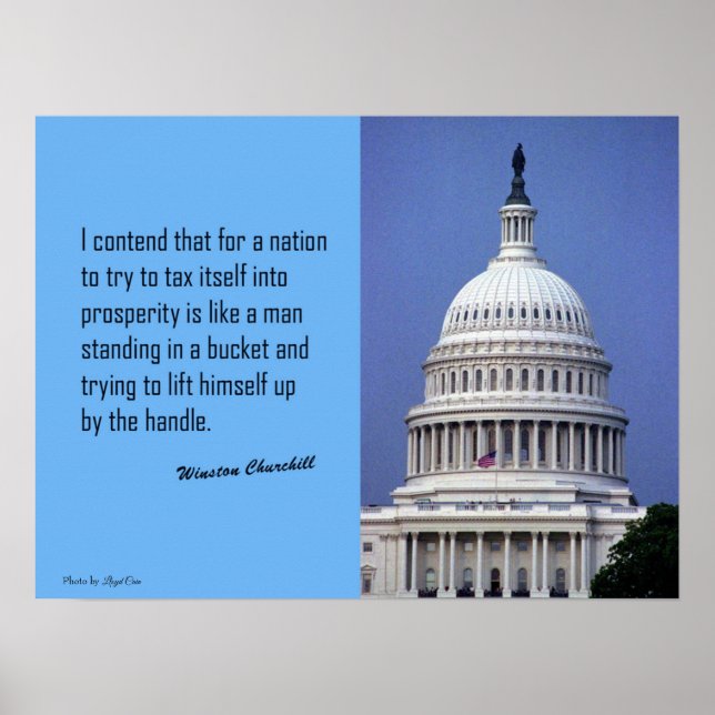 Taxes and Politics Winston Churchill quote Poster (Front)